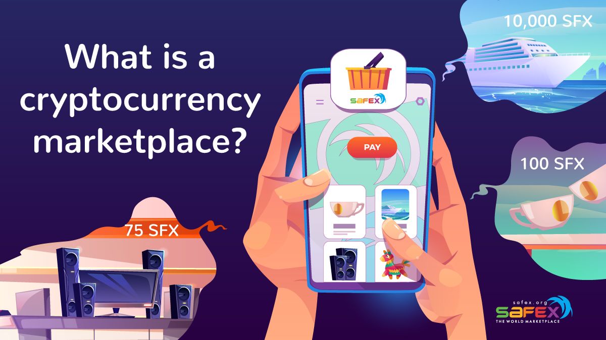 Cryptocurrency marketplace grill startup icons