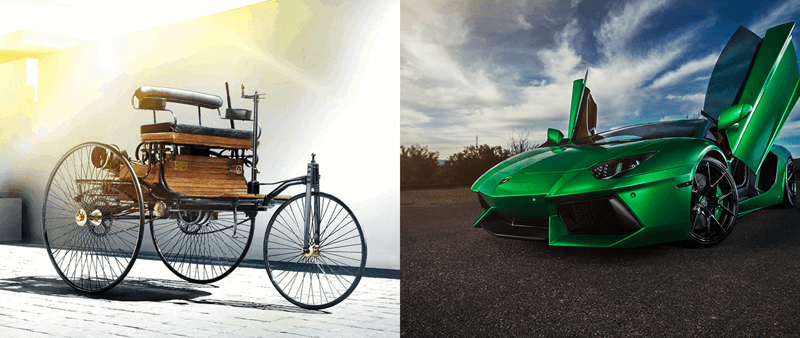 Benz Patent-Motorwagen vs. Lamborgini