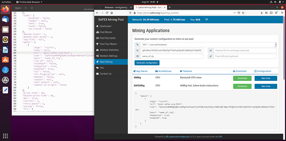 Mining Application for Safex Cash Ubuntu 