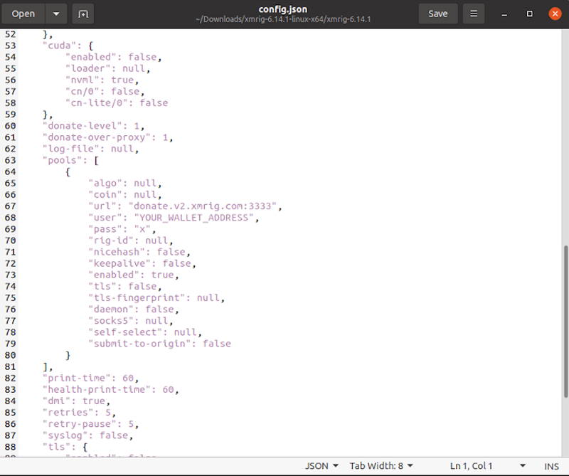 Config Json File Safex Xmrig