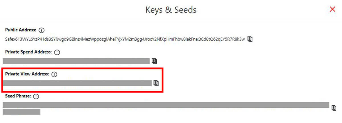 Safex Keys and Seeds