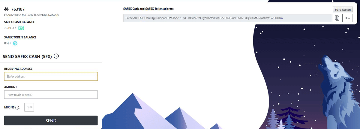 Safex Wallet Sending Safex Cash
