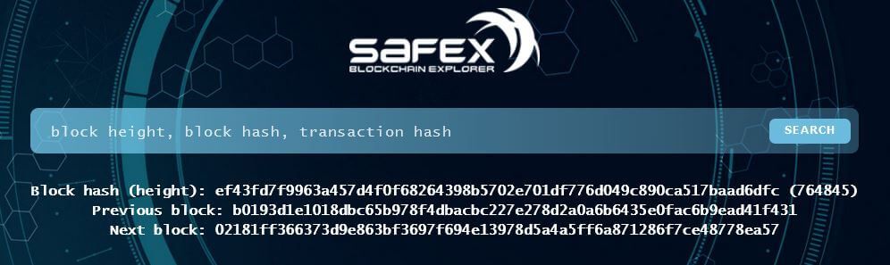 Block Height Safex Blockchain