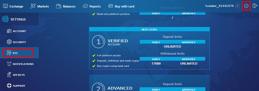 KYC Verification Xcalibra Exchange 