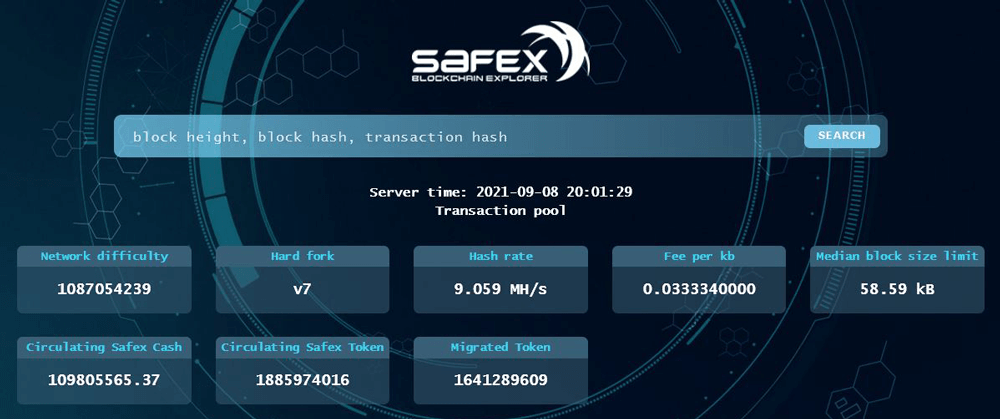 Network Difficulty Safex Block Explorer