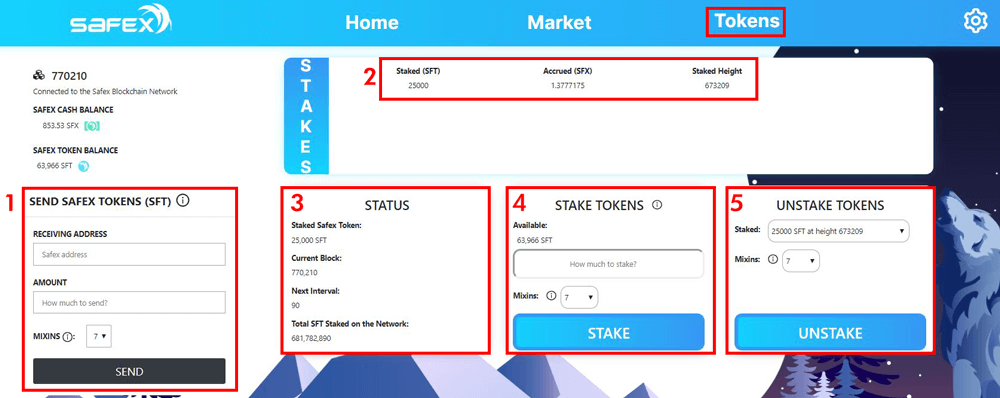  Safex Token Staking in Safex TWM Wallet