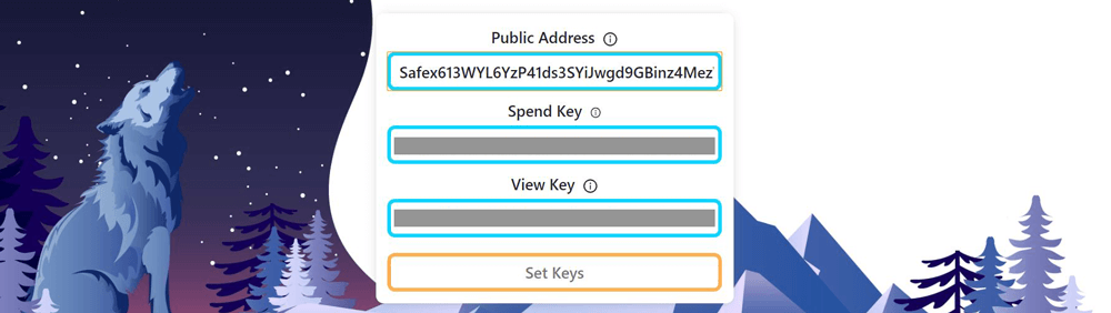 Set Safex Keys to Recover a Wallet