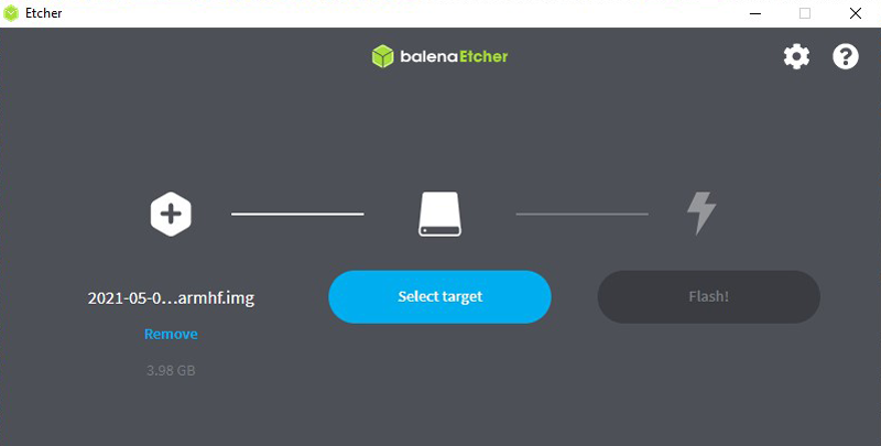 Building a RaspberryPi Safex Node Balena Etcher Select Target