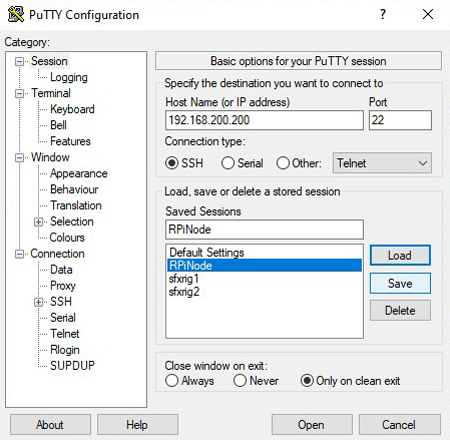 Building a RaspberryPi Safex Node Safex Ninja Docker PuTTY Configuration