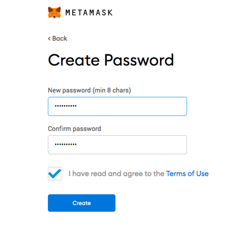 Install MetaMask Wallet Create Pasword