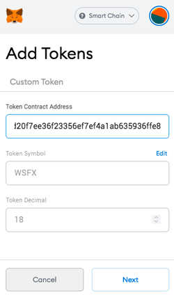 PancakeSwap Get Wrapped Safex Cash add WSFX 