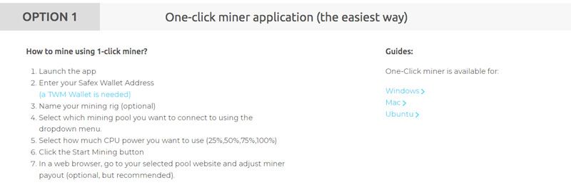 Download Safex One Click Miner for Mac