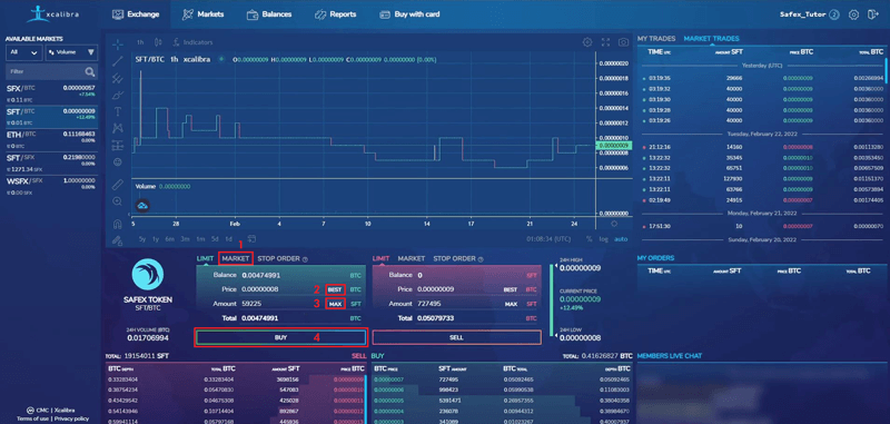 Buy Safex Tokens on Xcalibra exchange | Detailed guide