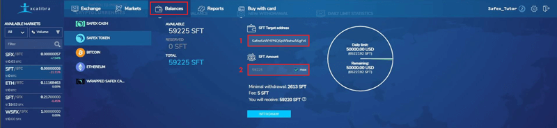 Buy Safex Tokens on Xcalibra exchange | Detailed guide