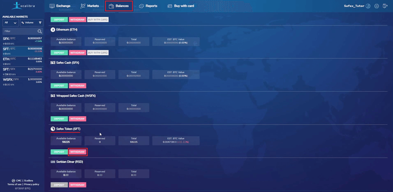 Buy Safex Tokens on Xcalibra exchange | Detailed guide